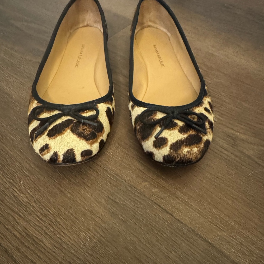 Banana Republic Leopard Print Flats with Bow